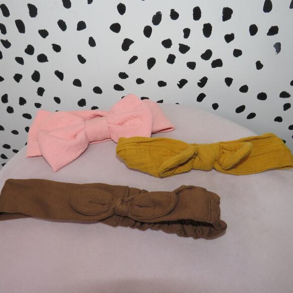 Knit and Ribbed Baby Bow Headband Hair Accessories Lot - Picture 3 of 4